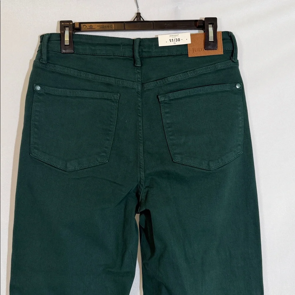 NWT Judy Blue Jeans Size 30 High Waist Cropped With Tummy Control Green - Picture 4 of 13
